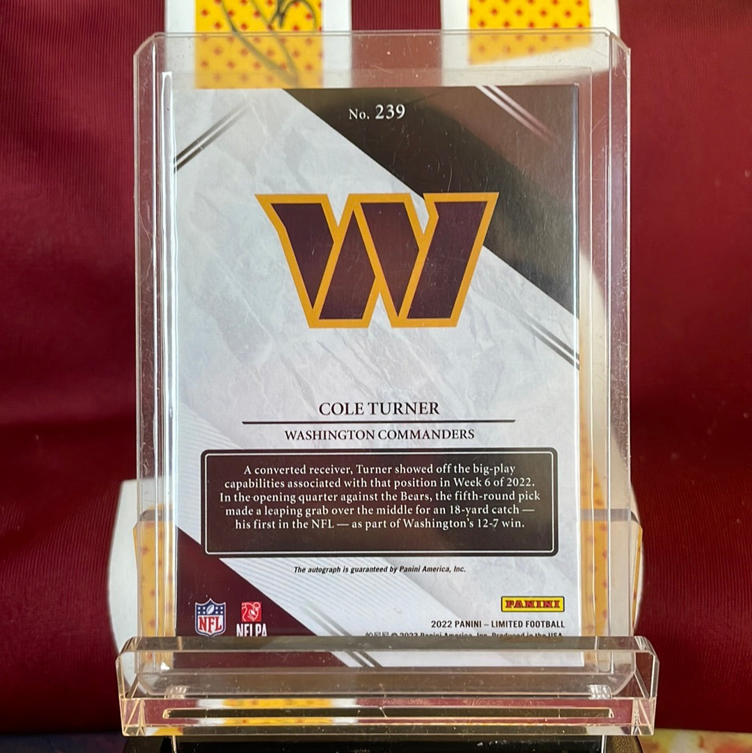 2022 Limited Cole Turner Rookie Auto /99