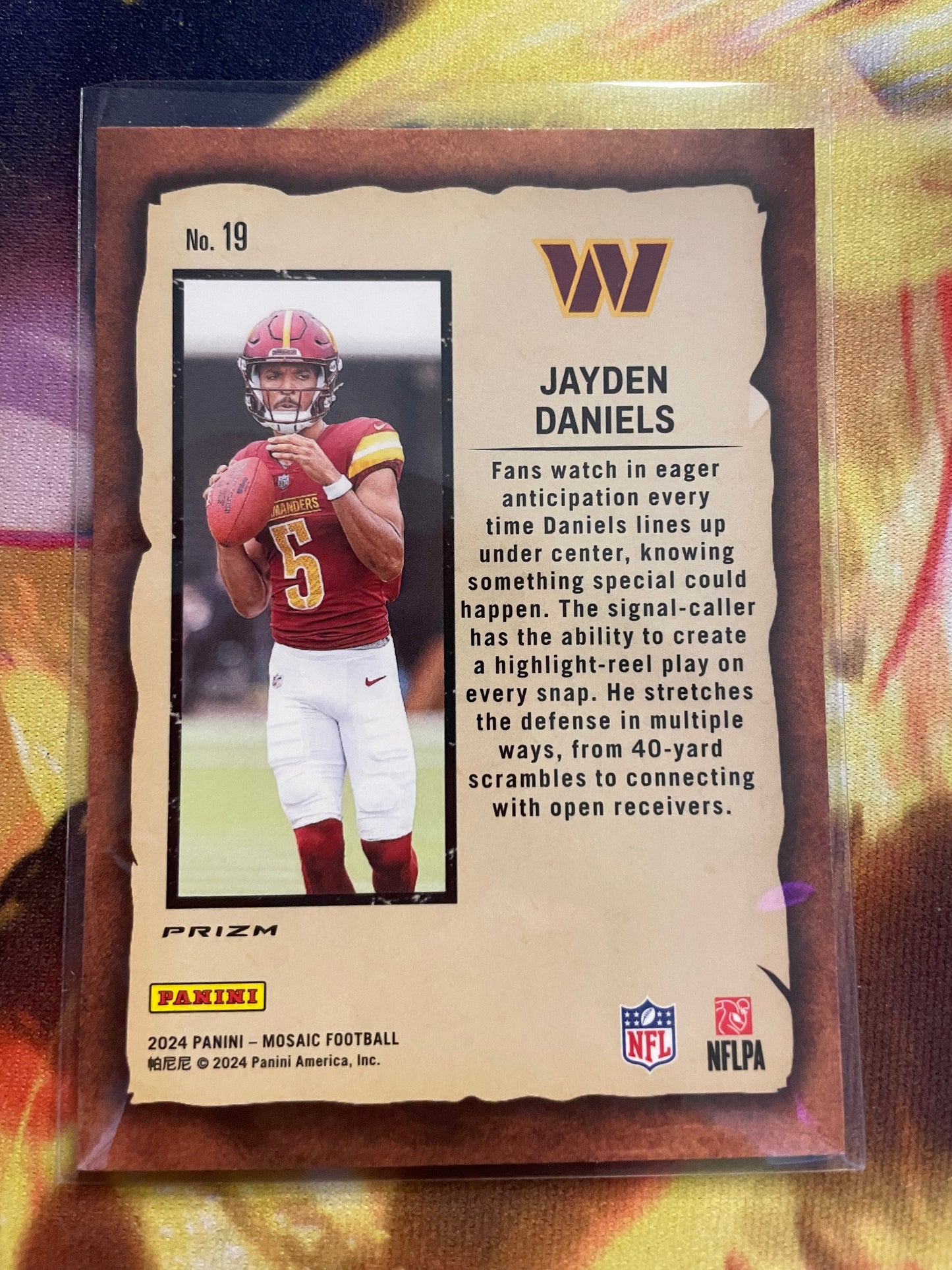 2024 Mosaic Jayden Daniels Notoriety Silver Refractor