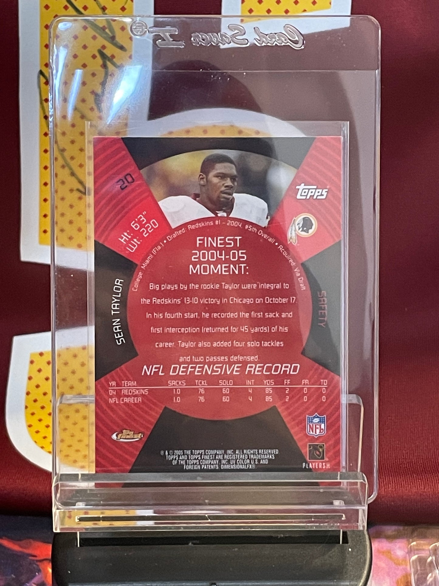 2005 Topps Finest Sean Taylor Rookie Silver