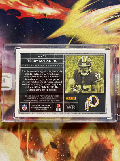 2019 Panini One Football Terry McLaurin RPA /49 (GAME WORN + ON CARD AUTO)