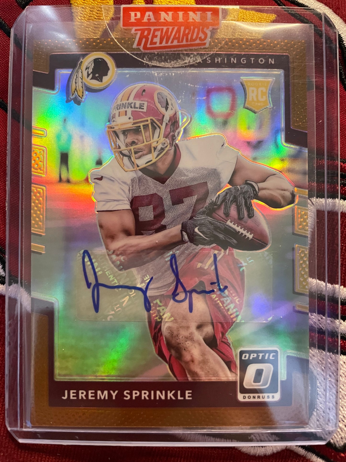 2017 Donruss Optic Jeremy Sprinkle Rookie Auto Orange