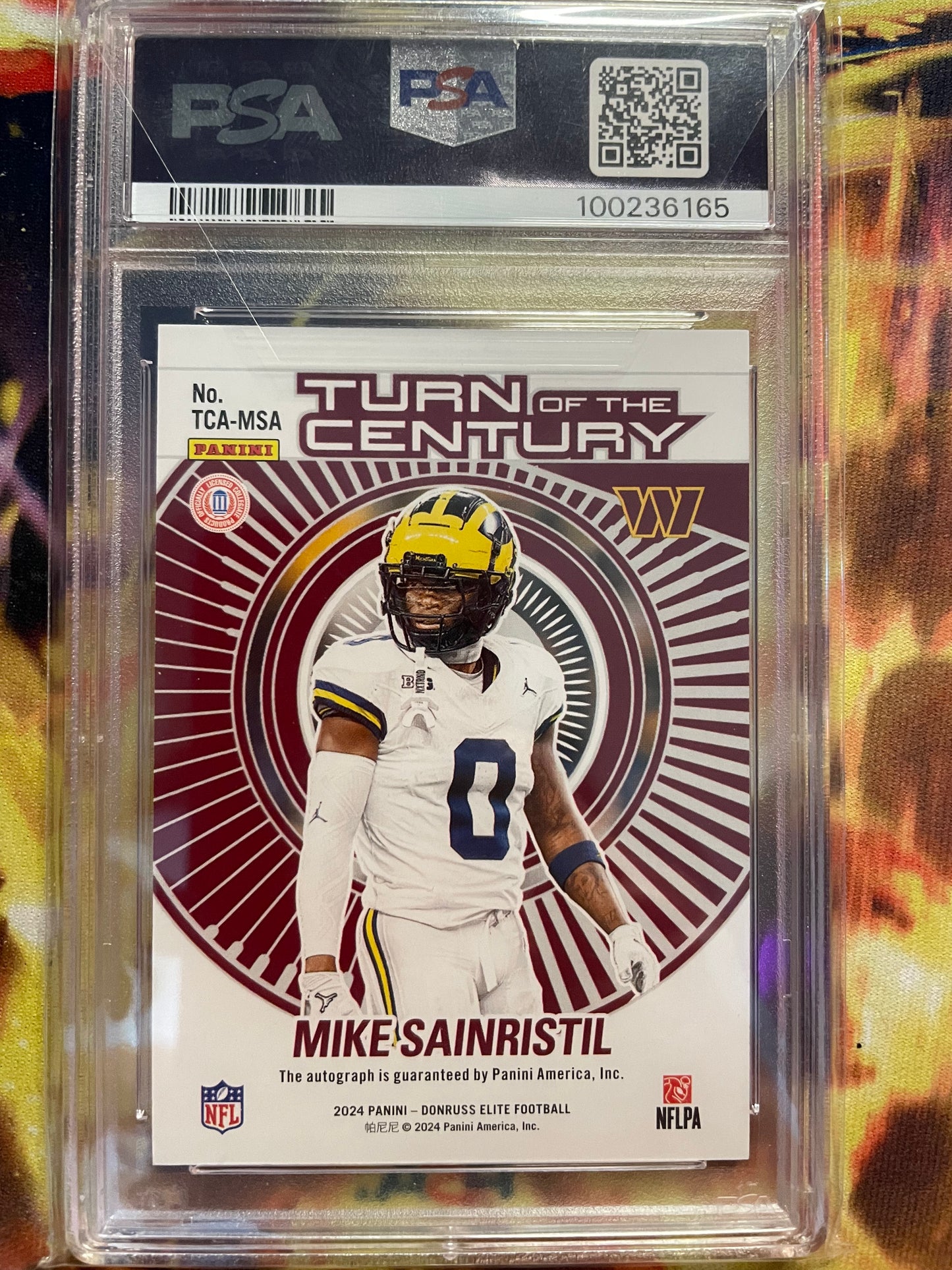 (POP 1) PSA 10 2024 Mike Sainristil Turn of the Century /49 COLOR MATCH