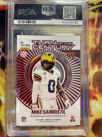 (POP 1) PSA 10 2024 Mike Sainristil Turn of the Century /49 COLOR MATCH