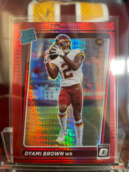 2021 Donruss Optic Dyami Brown Rated Rookie Red Hyper