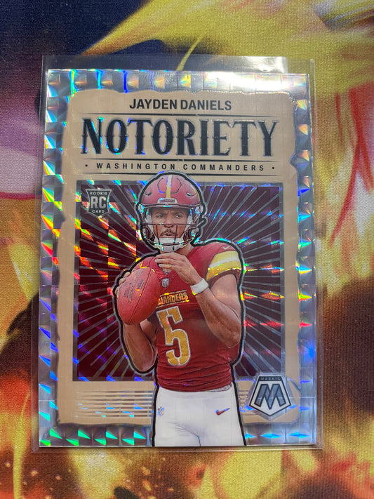 2024 Mosaic Jayden Daniels Notoriety Silver Refractor