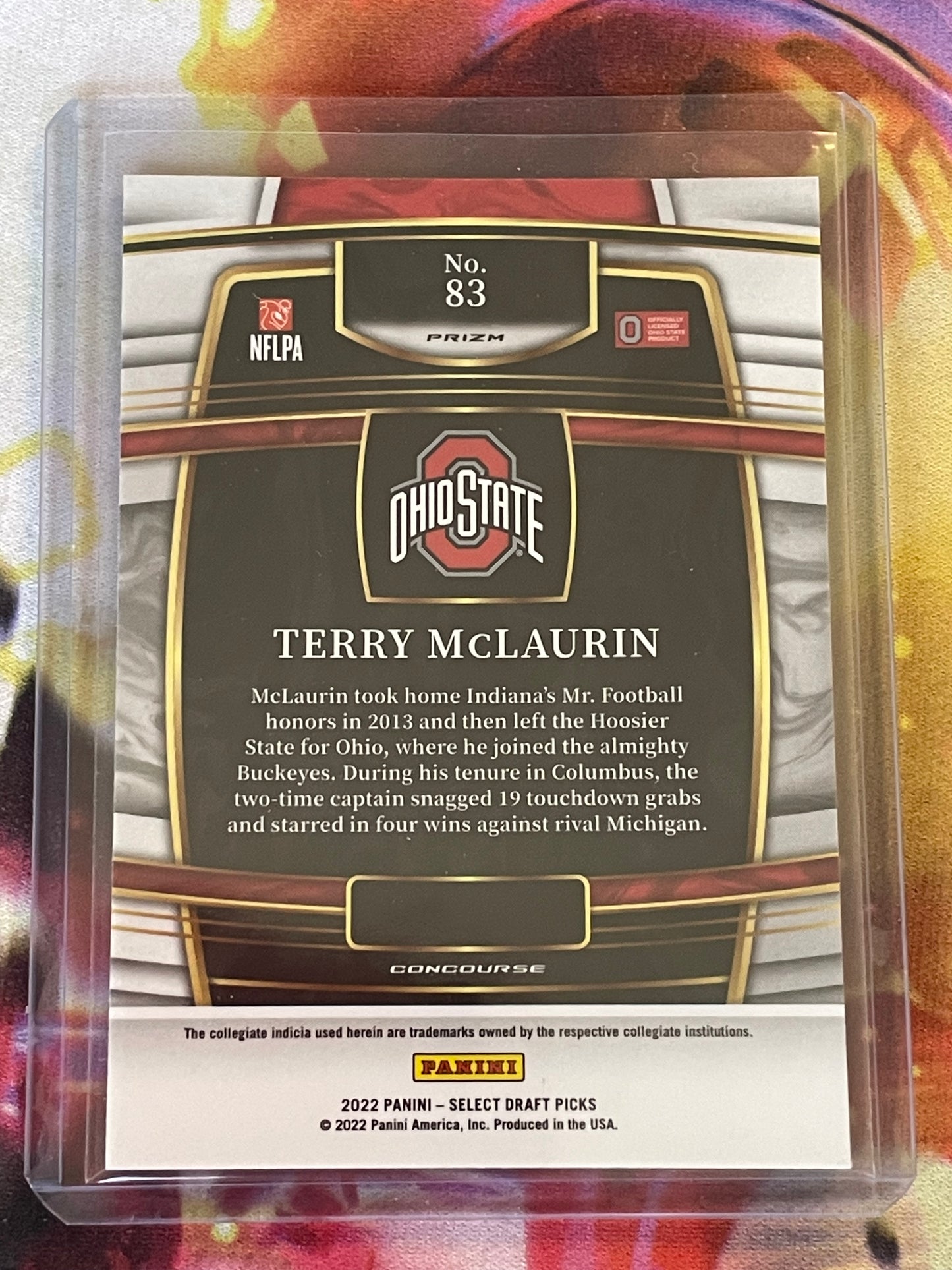 2022 Select Draft Picks Terry McLaurin Red Lazer Parallel