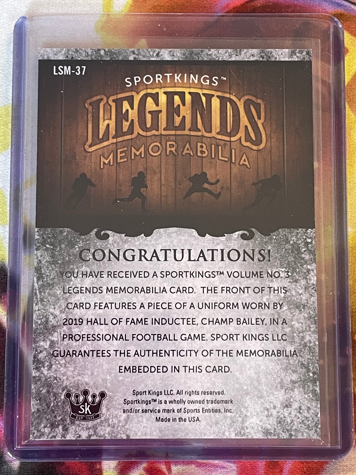 SportKings Champ Bailey Game Worn Patch