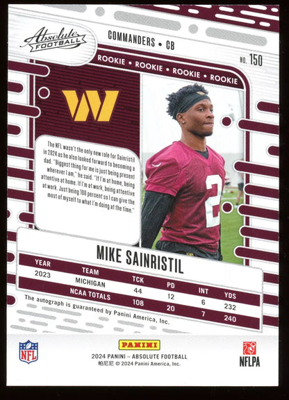 2024 Panini Absolute Mike Sainristil Rookie Auto /299